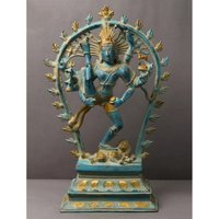 Messing Blau Und Gold Nataraja | Tanzender Lord Shiva von GrappleHandicrafts