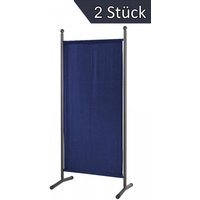 Grasekamp 2 Stück Stellwand 78x178cm Blau  Paravent Raumteiler Trennwand  Sichtschutz von Grasekamp