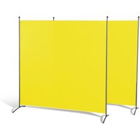 Grasekamp Doppelpack Stellwand 180x180 cm - gelb -  Paravent Raumteiler Trennwand  Sichtschutz von Grasekamp