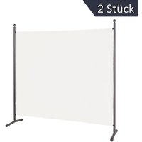 Grasekamp Doppelpack Stellwand 180x180 cm - weiß -  Paravent Raumteiler Trennwand  Sichtschutz von Grasekamp