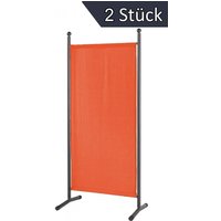 Grasekamp Doppelpack Stellwand 85x180 cm - terra -  Paravent Raumteiler Trennwand  Sichtschutz von Grasekamp