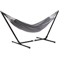 Grasekamp Hängemattenset Relax bis auf 330 cm  verstellbar mit XL Hängematte Grau 210 x  140 cm von Grasekamp