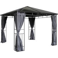 Grasekamp Hardtop-Pavillon Limone schwarz Stahl B/H/L: ca. 300x280x300 cm von Grasekamp