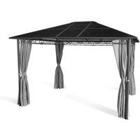 Grasekamp Hardtop Pavillon Meran 3x3,6m mit  Seitenteile Doppelstegplatten Hohlkammer  Polycarbonat von Grasekamp