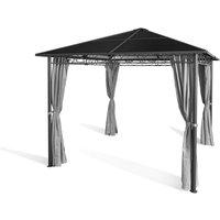 Grasekamp Hardtop Pavillon Meran 3x3m mit  Seitenteile Doppelstegplatten Hohlkammer  Polycarbonat von Grasekamp