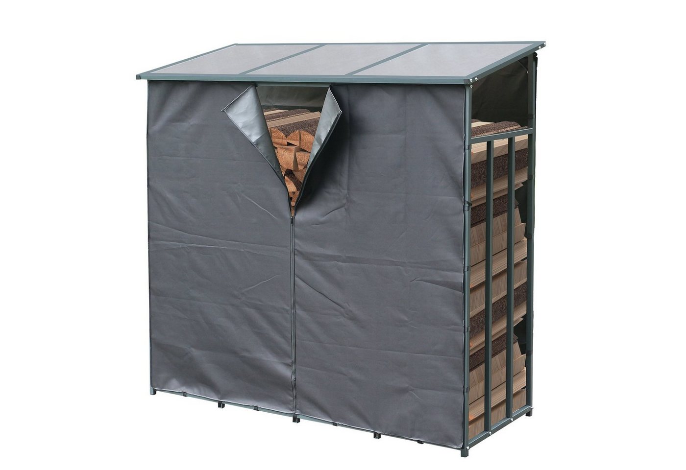 Grasekamp Kaminholzregal Kaminholzunterstand mit Wetterschutz 143x60x145cm, BxTxH:60x60x145 cm von Grasekamp