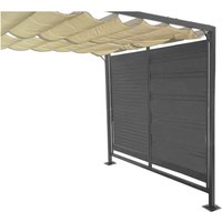 Grasekamp Seitenteile für Flachdachpergola Venecia grau Textilene B/L: ca. 129x220 cm von Grasekamp