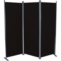 Grasekamp Stellwand 165x170 cm dreiteilig -  schwarz - Paravent Raumteiler Trennwand  Sichtschutz von Grasekamp