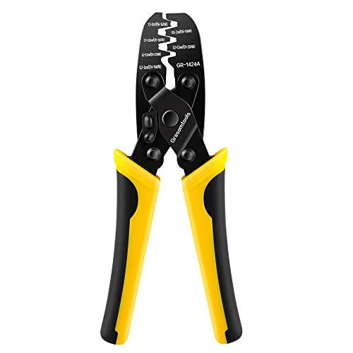 Grasomtools Open Barrel Terminal Crimpzange für Molex Style DELPHI AMP TYCO Deutsch Terminals Crimper, Molex Crimpzange, Crimpbereich 0,2–2 mm² (GR-1424A) von Grasomtools