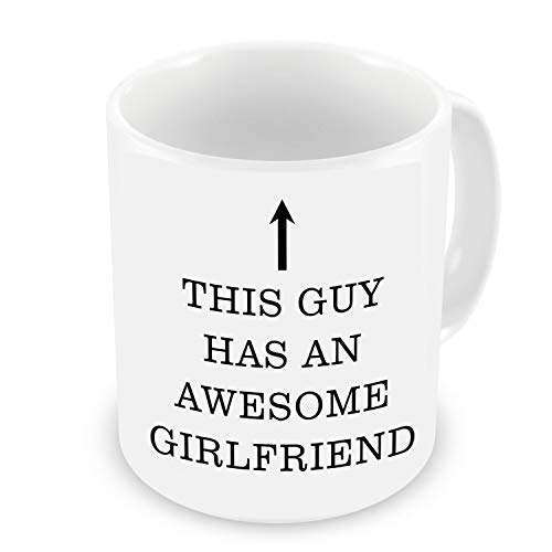 GrassVillage Tasse mit Aufschrift "This Guy Has an Awesome Girlfriend", weiß, lustig, Sarcasm, 313 ml von GrassVillage