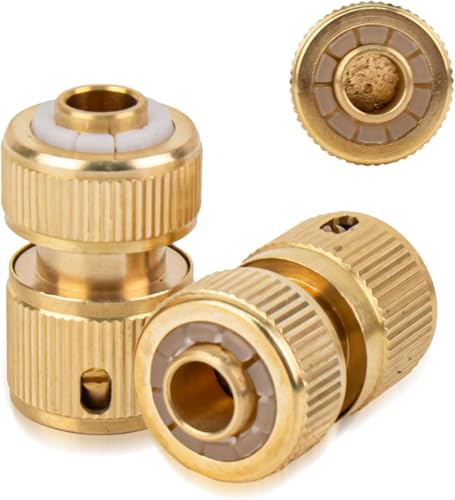 2 Stück Messing Schnellkupplung 1/2" (13 mm), Gartenschlauch Schnellkupplung, Messing Schlauchverbinder, Schlauchverbinder, für Rohr Verbinden Gartengeräte Schläuche Schlauchkupplung von Grasslandy