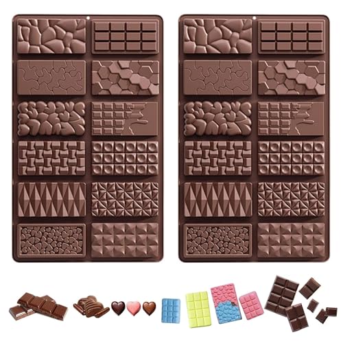 2 Stück Schokoladenform Silikon Tief Silikonform Schokolade Silikon Schokolade DIY Schokoladen Form Extra Tief Schokolade Form für Schokolade Praline Süßigkeiten von Grasslandy