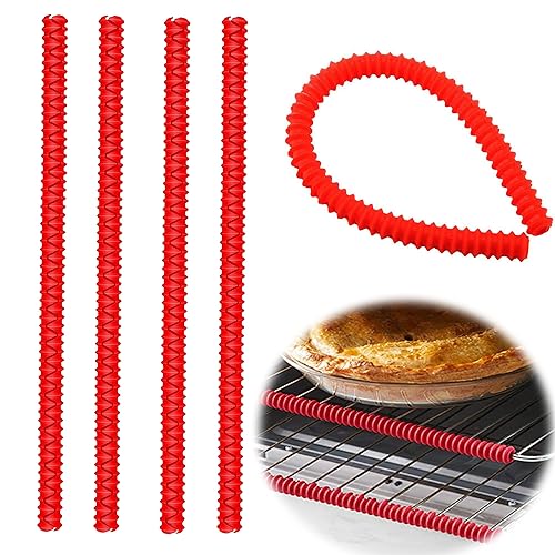 4 Stück Ofenschutzgitter Hitzebeständiges Silikon, Ofenschutz Oven Guards, Backofen Schutz Ofenrostschutz, Ofenschützer Isolierter Silikonclip, Ofenrost Aus Silikon Lebensmittelechtes(Rot) von Grasslandy