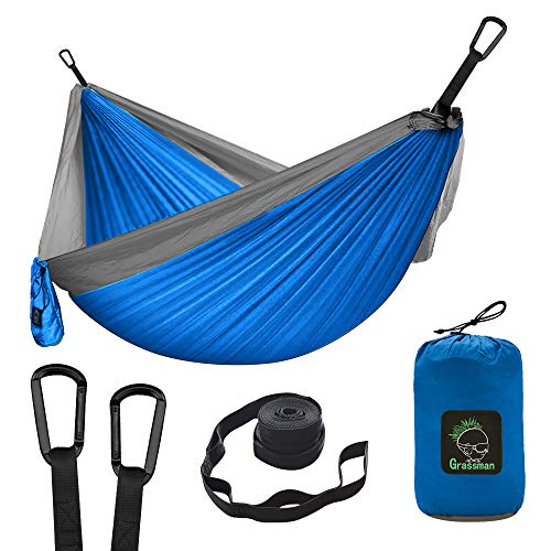 Hängematte Camping - Ultraleichte Outdoor Hängematte, Perfektes Camping Geschenke, Camping Hängematte Outdoor, Hängematte 1 Person mit Baumgurten + Karabiner von Grassman