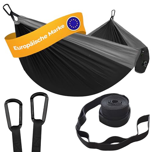 Hängematte Camping - Ultraleichte Outdoor Hängematte, Perfektes Camping Geschenke, Camping Hängematte Outdoor, Hängematte 1 Person mit Baumgurten + Karabiner von Grassman