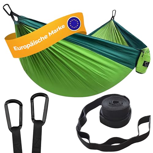 Hängematte Camping - Ultraleichte Outdoor Hängematte, Perfektes Camping Geschenke, Camping Hängematte Outdoor, Hängematte 1 Person mit Baumgurten + Karabiner von Grassman