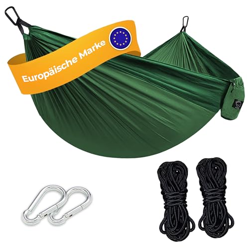 Hängematte Camping - Ultraleichte Outdoor Hängematte, Perfektes Camping Geschenke, Camping Hängematte Outdoor, Hängematte 1 Person mit Baumgurten + Karabiner von Grassman