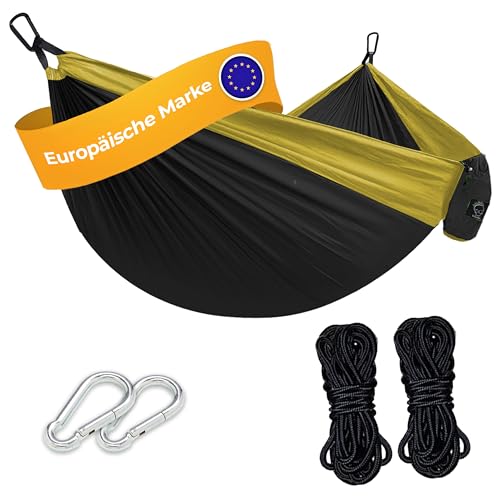 Hängematte Camping - Ultraleichte Outdoor Hängematte, Perfektes Camping Geschenke, Camping Hängematte Outdoor, Hängematte 1 Person mit Baumgurten + Karabiner von Grassman