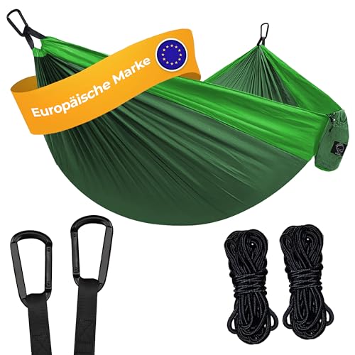 Hängematte Camping - Ultraleichte Outdoor Hängematte, Perfektes Camping Geschenke, Camping Hängematte Outdoor, Hängematte 1 Person mit Baumgurten + Karabiner von Grassman