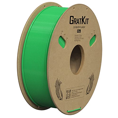 GratKit Seide PLA Filament Zweifarbig 1,75mm 1kg Spule, Silk Dual-Color 3D-Drucker Filament mit +/-0,03mm Präzision, Einfach zu drucken, Gleichmäßige Wicklung, Neu Schwarz Und Grün von GratKit