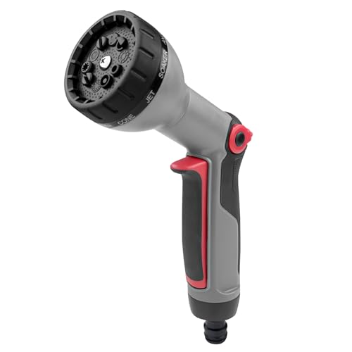 Gratuipolmep Gartenbrause, Garten Handbrause mit 9 Bewässerungsmuster, Bewässerungspistole, Spritzpistolen, Einstellbarer Wasserdurchfluss für Bewässerung, Autowäsche, Haustierdusche, Einhandbedienung von Gratuipolmep