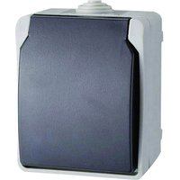GAO 9871 Feuchtraum-Schalterprogramm Schutzkontakt-Steckdose Standard Grau von Grau