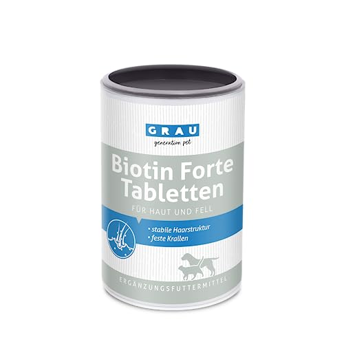 GRAU - das Original - Biotin-Forte-Tabletten, geschmeidiges Fell und starke Krallen für Hunde und Katzen, 1er Pack (1 x 400 Stück), Ergänzungsfuttermittel für Hunde von Grau