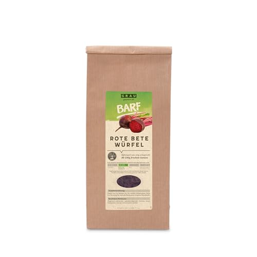 GRAU – das Original – Trockengemüse zum BARFen für Hunde - Rote Beete-Würfel, 1er Pack (1 x 500 g), Ergänzungsfuttermittel für Hunde von Grau