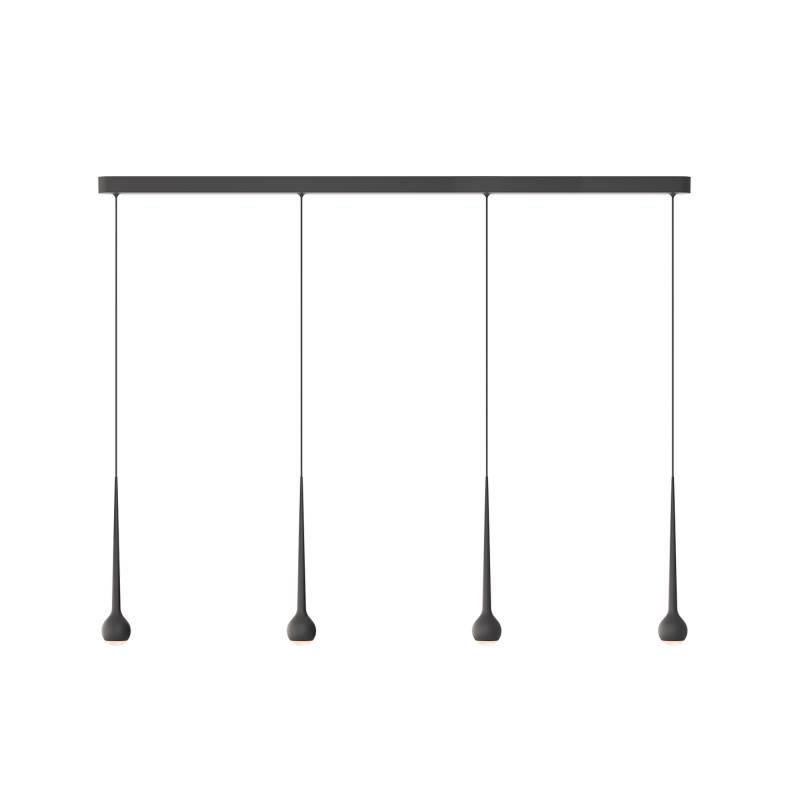 Grau - Falling Sun Trace LED 4 Pendelleuchte - schwarz/pulverbeschichtet/mit Sunset Dimming/LxH 160x300cm/220–240V/4x14W/4x 850lm/2700–1300K/CRI>90/di von Grau