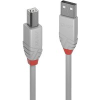 LINDY USB-Kabel USB 2.0 USB-A Stecker, USB-B Stecker 1.00 m Grau 36682 von Grau