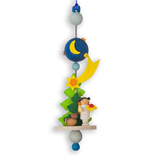 Graupner Holzminiaturen® | Baumschmuckspindel Engelchen aus Holz | Original Erzgebirgische Holzkunst® | Hochwertige Handarbeit | besondere Geschenkidee | Deko für Kinder | Sammlerstück von Graupner Holzminiaturen
