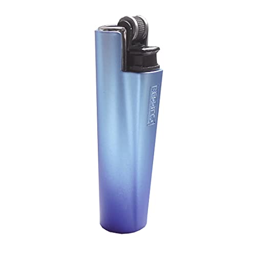 Clipper Micro Gas-Feuerzeug mit Gradient-Blauer Hülle mit SOFORTGRAVUR +VORSCHAU: Gravur inklusive (Gasfeuerzeug, nachfüllbar) von GravUp