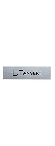 Klingelschild/Briefkastenschild Alu 60 x 15 mm : SOFORTGRAVUR + VORSCHAU : selbstklebend, eloxiertes Aluminium gebürstet in Edelstahl-look mit Gravur von GravUp
