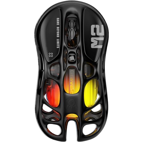 GravaStar Mercury M2 Gaming Maus Kabellos mit 26.000 DPI, PAW3395 DM Sensor, 79 g Ultraleicht, 5 RGB-Modi, 5 programmierbare Tasten, Tri-Mode (2,4 GHz/Bluetooth/Kabel), für PC/Mac – Schwarz von GravaStar