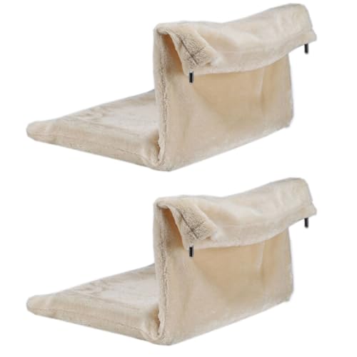 Gravidus 2er Set Hängematte für Katzen zum Einhängen am Heizkörper, mit weicher Plüsch-Oberfläche für Komfort und Wärme, 2 Stück im Lieferumfang, Maße ca. 46 x 31 x 24,5 cm, perfekt für den Winter. von Gravidus