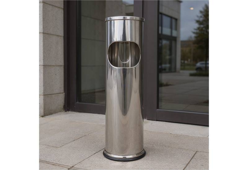 Gravidus Aschenbecher Standaschenbecher Edelstahl 54 cm Ascher mit integriertem Mülleimer von Gravidus