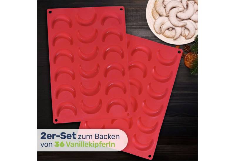 Gravidus Backform Praktisches 2er-Set Silikon-Backformen für Vanillekipferl von Gravidus