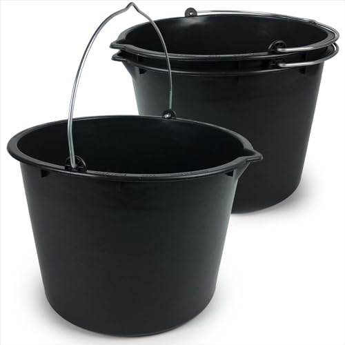 Gravidus Baueimer 20 Liter Betoneimer Mörteleimer mit Ausguss und Skala Betoneimer (3 Stück) von Gravidus