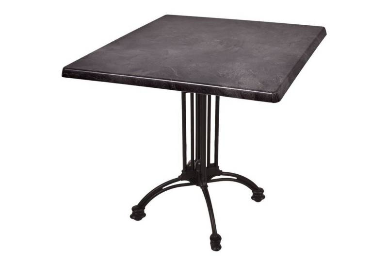 Gravidus Bistrotisch Bistrotisch-Set Dark Slate 80x80cm & Gestell MORENA Alu von Gravidus