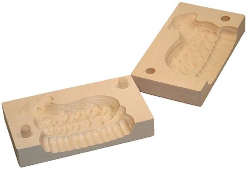 Gravidus Butterdose 2tlg. Butterform Lamm Holz Buttermodel Buttersturzform von Gravidus