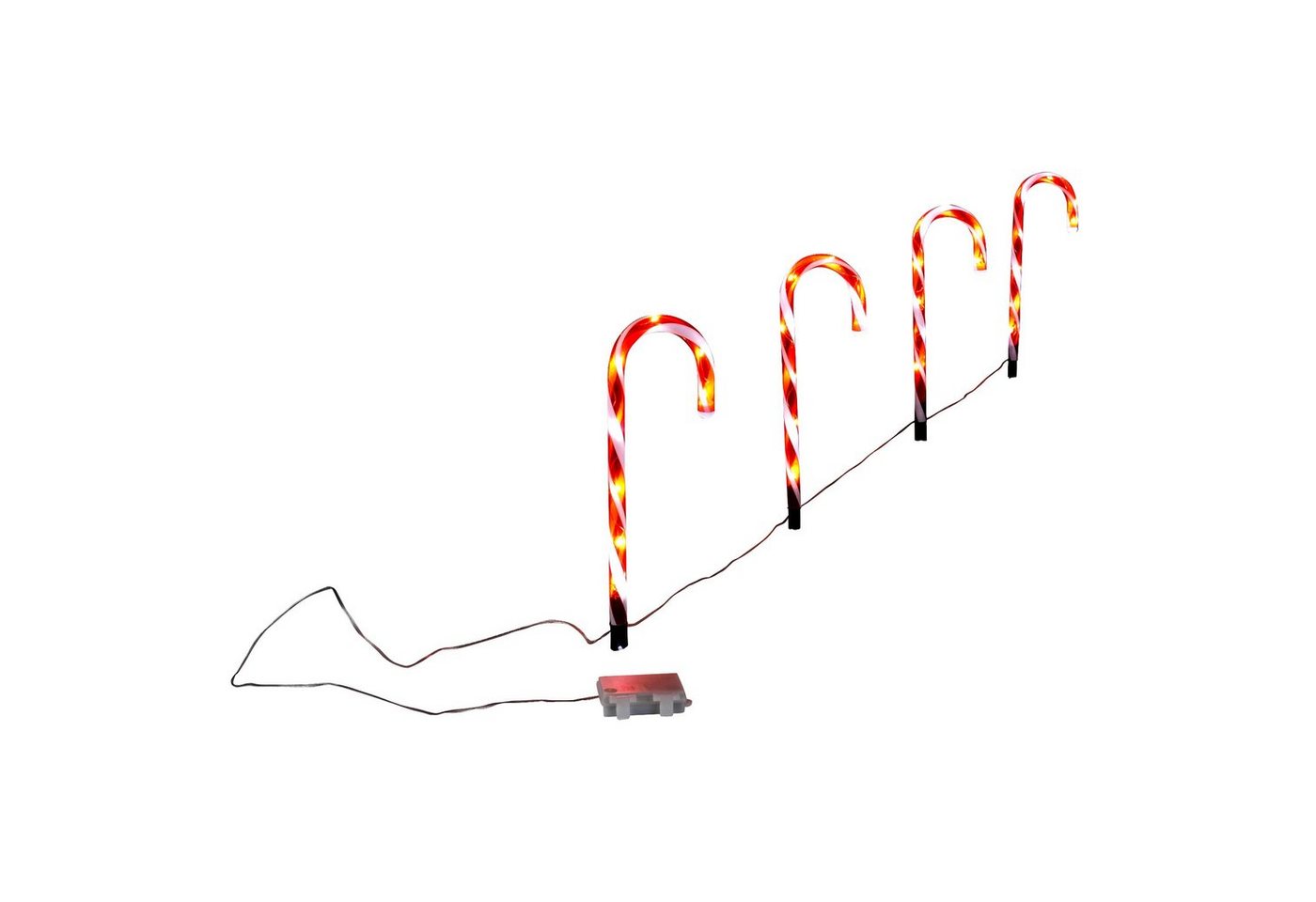 Gravidus LED Gartenleuchte 4er Set LED Zuckerstangen Gartenstecker Weihnachtsdeko von Gravidus