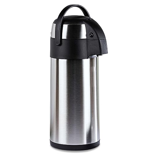 Gravidus Isolierkanne Kaffeekanne Pumpkanne 5 Liter - Genießen Sie heiße Getränke unterwegs - Ideal für Büro, Picknick und mehr 44,5 cm hoch aus Edelstahl von Gravidus
