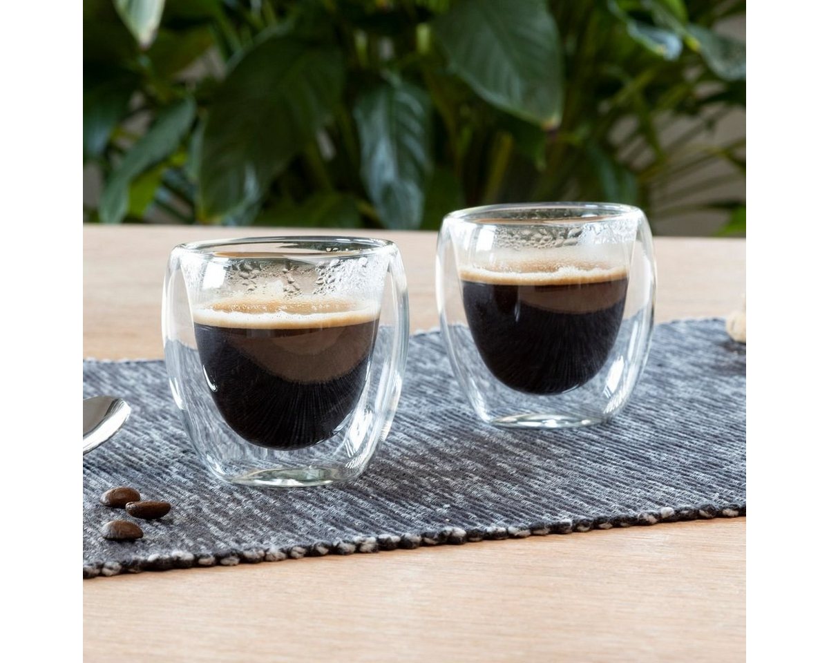 Gravidus Espressoglas 2er Set Espresso Glas Doppelwandig 80ml von Gravidus