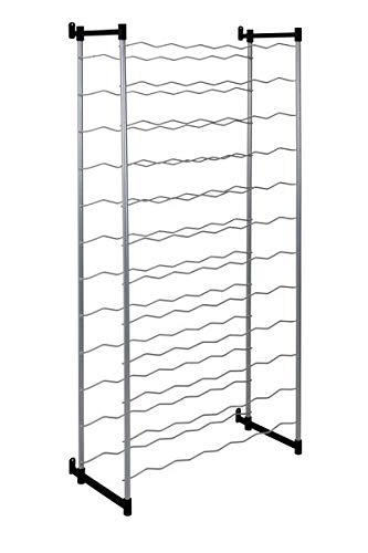 Gravidus Hochwertiges Flaschenregal für 72 Flaschen aus Metall - Elegantes silbernes Design - platzsparende Weinaufbewahrung mit stabilen Standfüßen von Gravidus