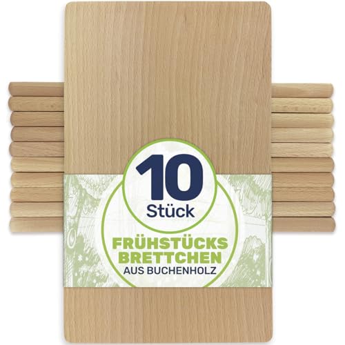 Gravidus Frühstücksbrettchen Holzbrett Buche 22x12x1 cm (10 Stück) von Gravidus
