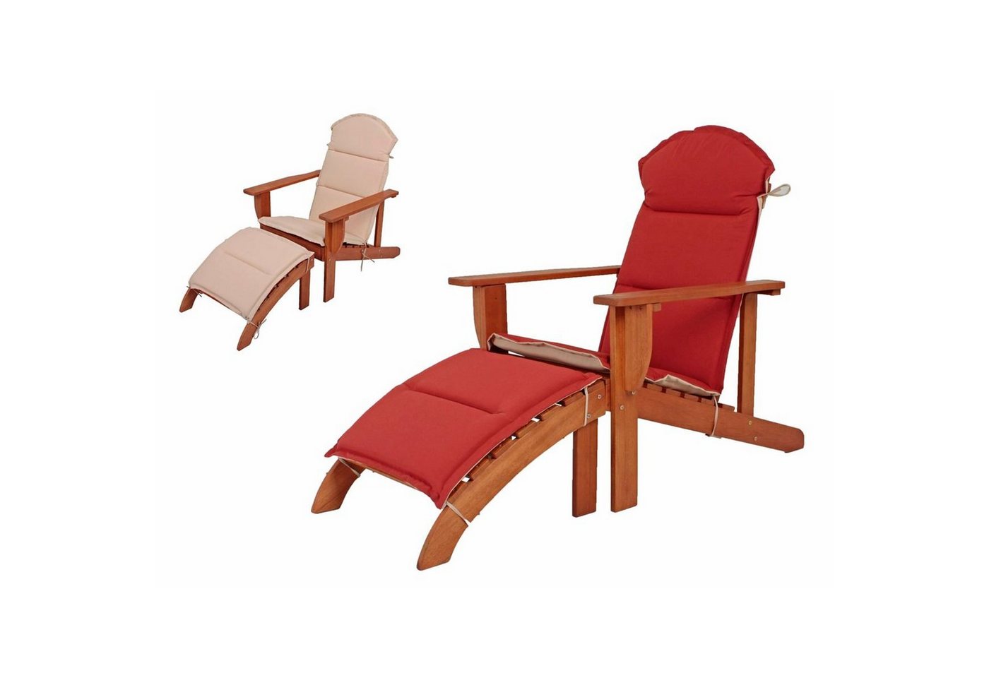 Gravidus Gartenliege Adirondack Chair Gartenliege Relaxliege Liegestuhl Wendeauflage von Gravidus