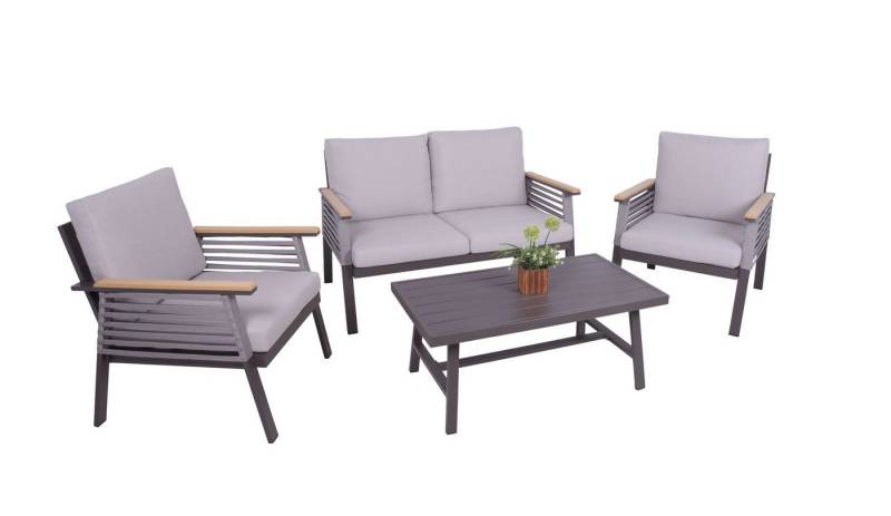 Gravidus Gartenlounge-Set DENIA Lounge-Gruppe: Elegantes Outdoor-Set mit beigen Kissen und Tisch von Gravidus
