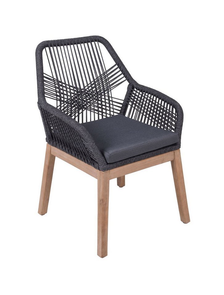 Gravidus Gartenstuhl Elegante Akazienstühle mit Komfort-Sitzauflage, 4er Set, grau von Gravidus