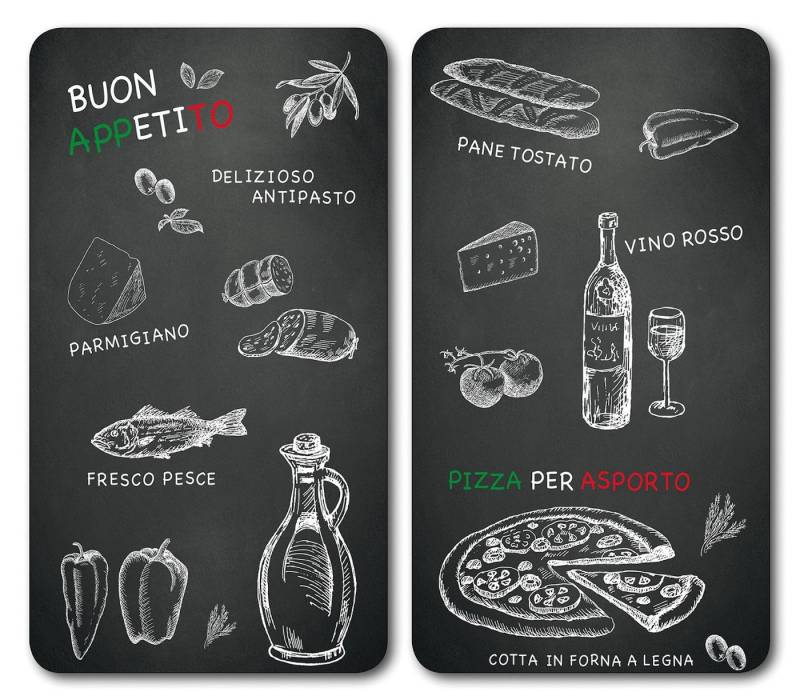 Gravidus Herdblende-/Abdeckplatte Multi-Glasschneideplatte 2er Pack, Glas: Ristorante, Glas von Gravidus