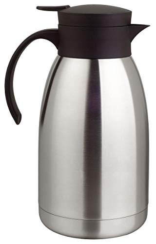 Gravidus Isolierkanne 2 Liter Edelstahl Thermoskanne mit Quick Tip Verschluss - Hält Getränke stundenlang heiß oder kalt - Elegantes Design in Silber Schwarz von Gravidus